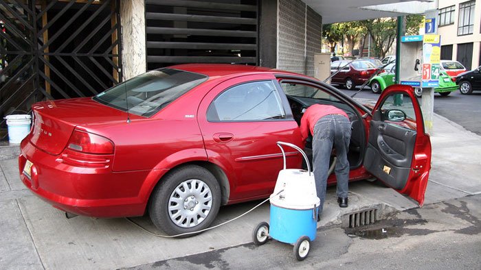 Vacuuming Car