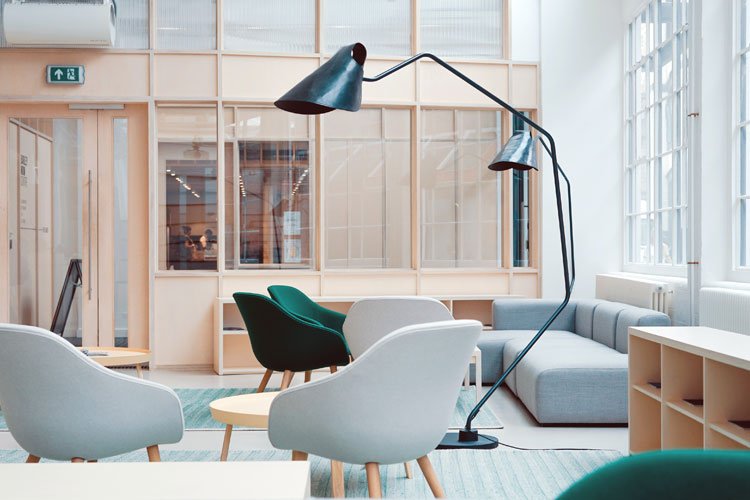 Black Table Lamp is on the Floor