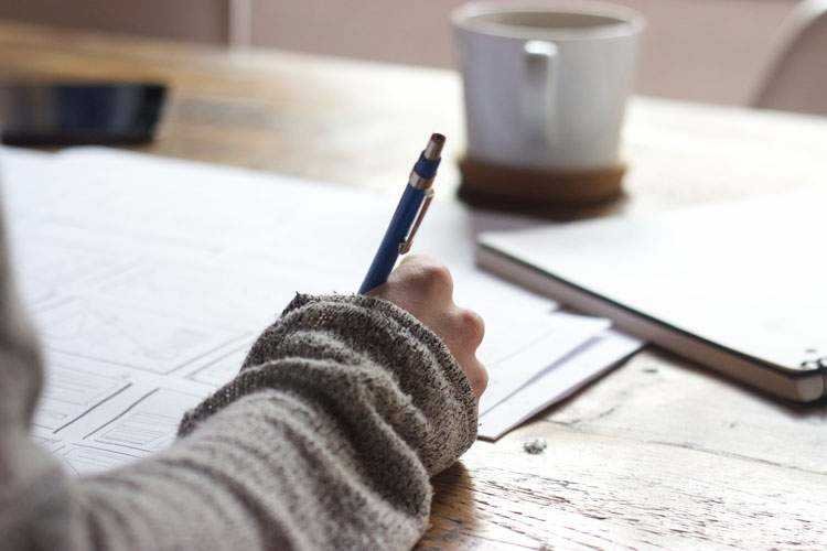 Woman is Writing Something