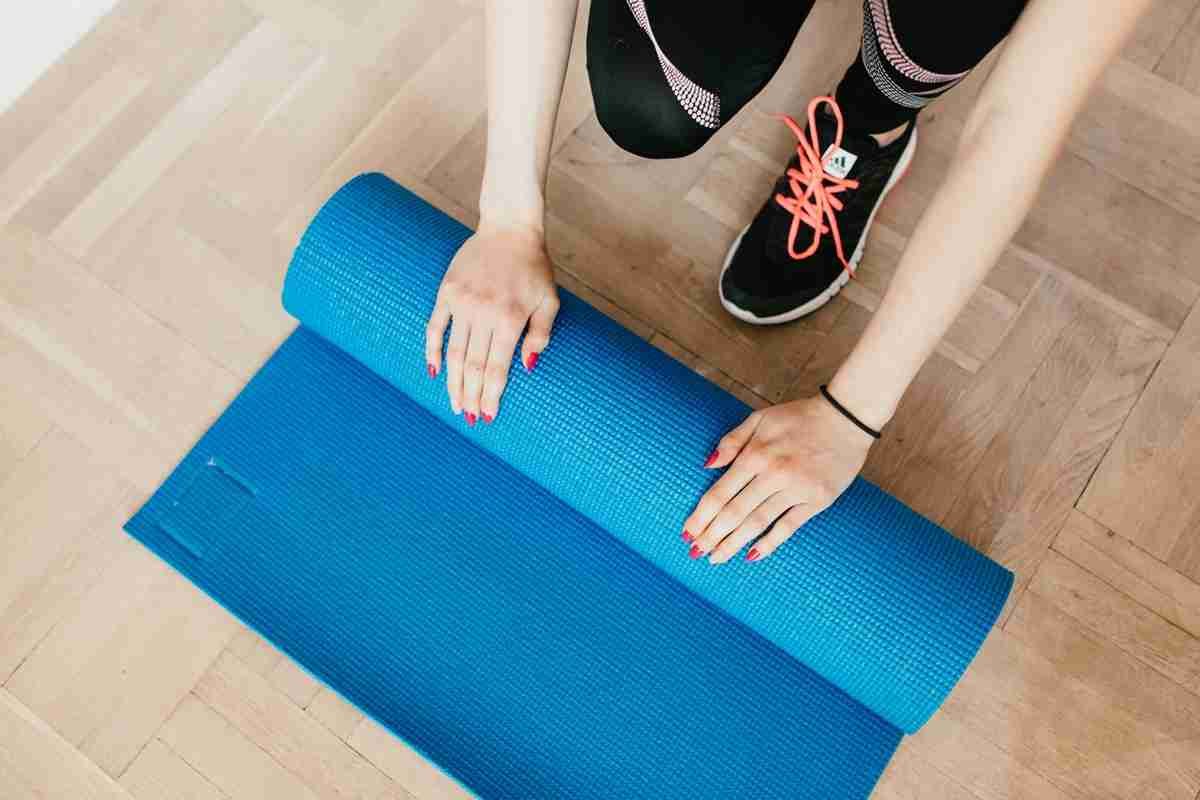 rolling the yoga mat
