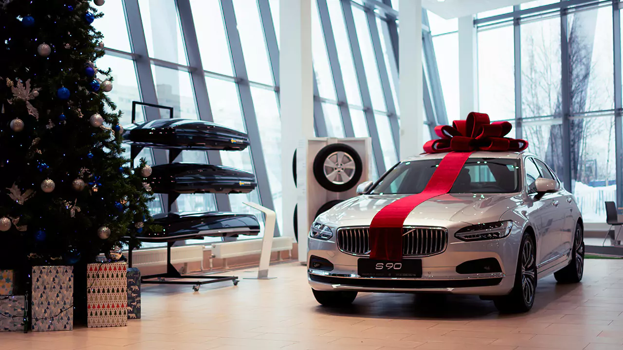 A custom car decoration created for his client, ready for delivery.