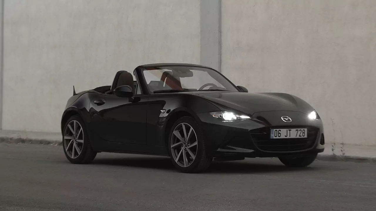 Mazda MX-5 Miata, black cute small car