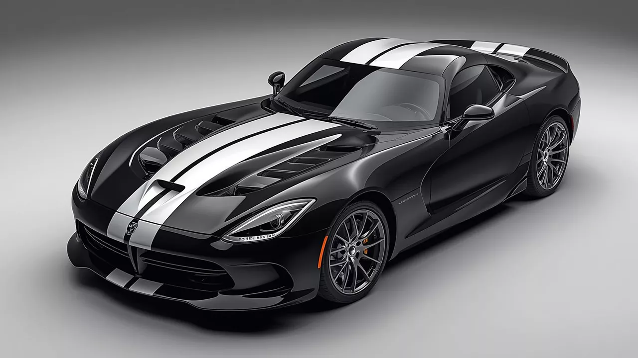 Black and white sports car