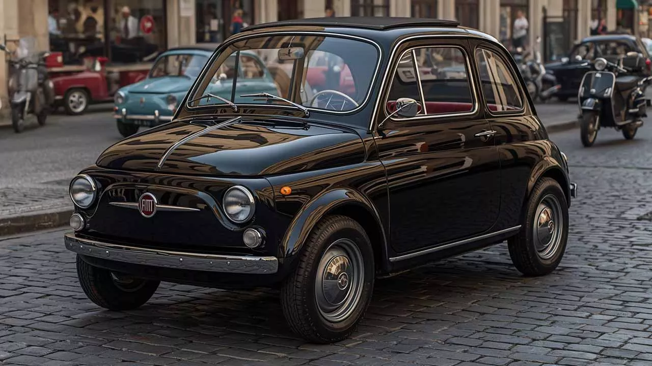 Funny small black car